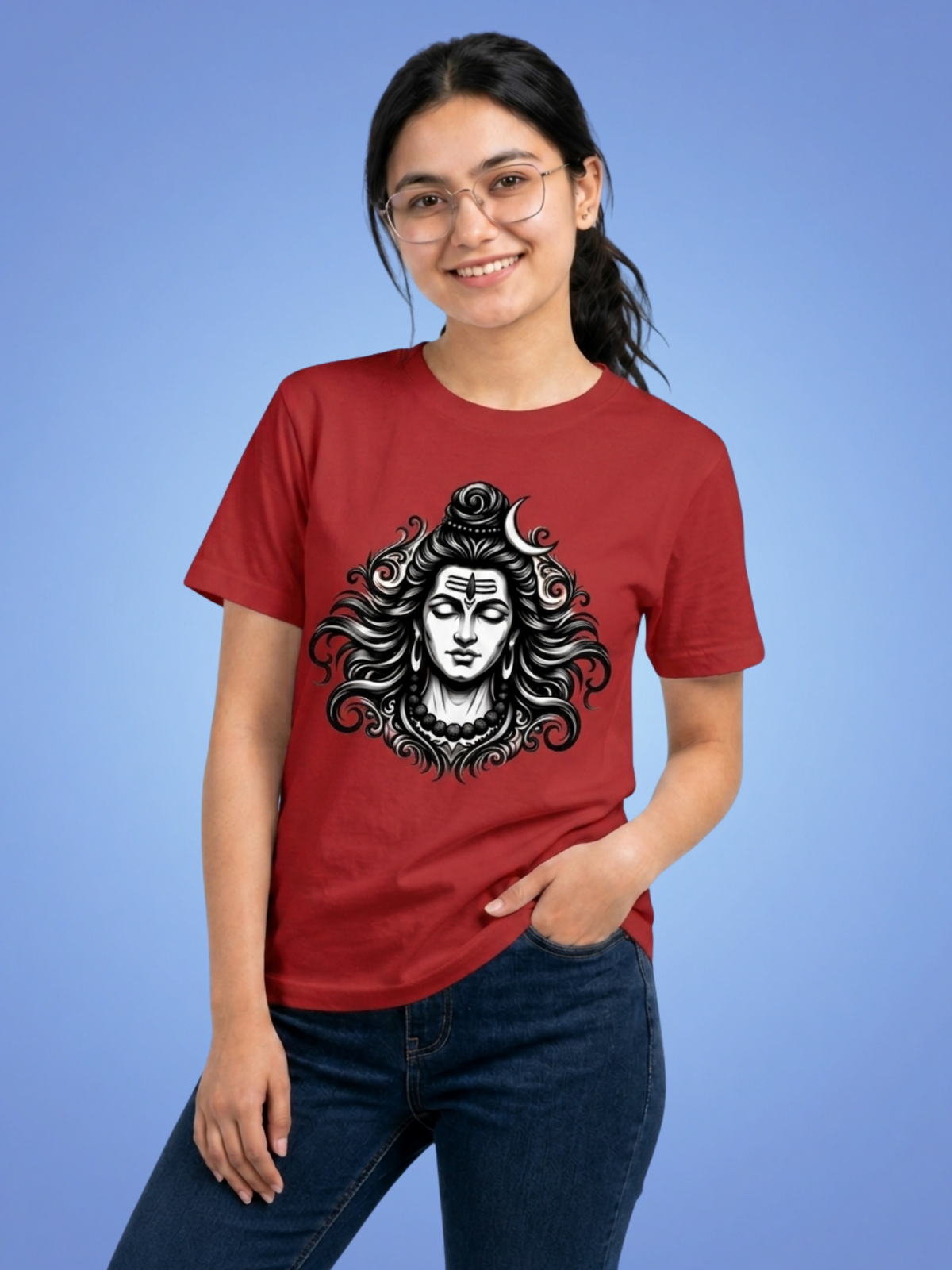 Mahadev Divine Face T-Shirt | Minimal Spiritual Graphic Tee