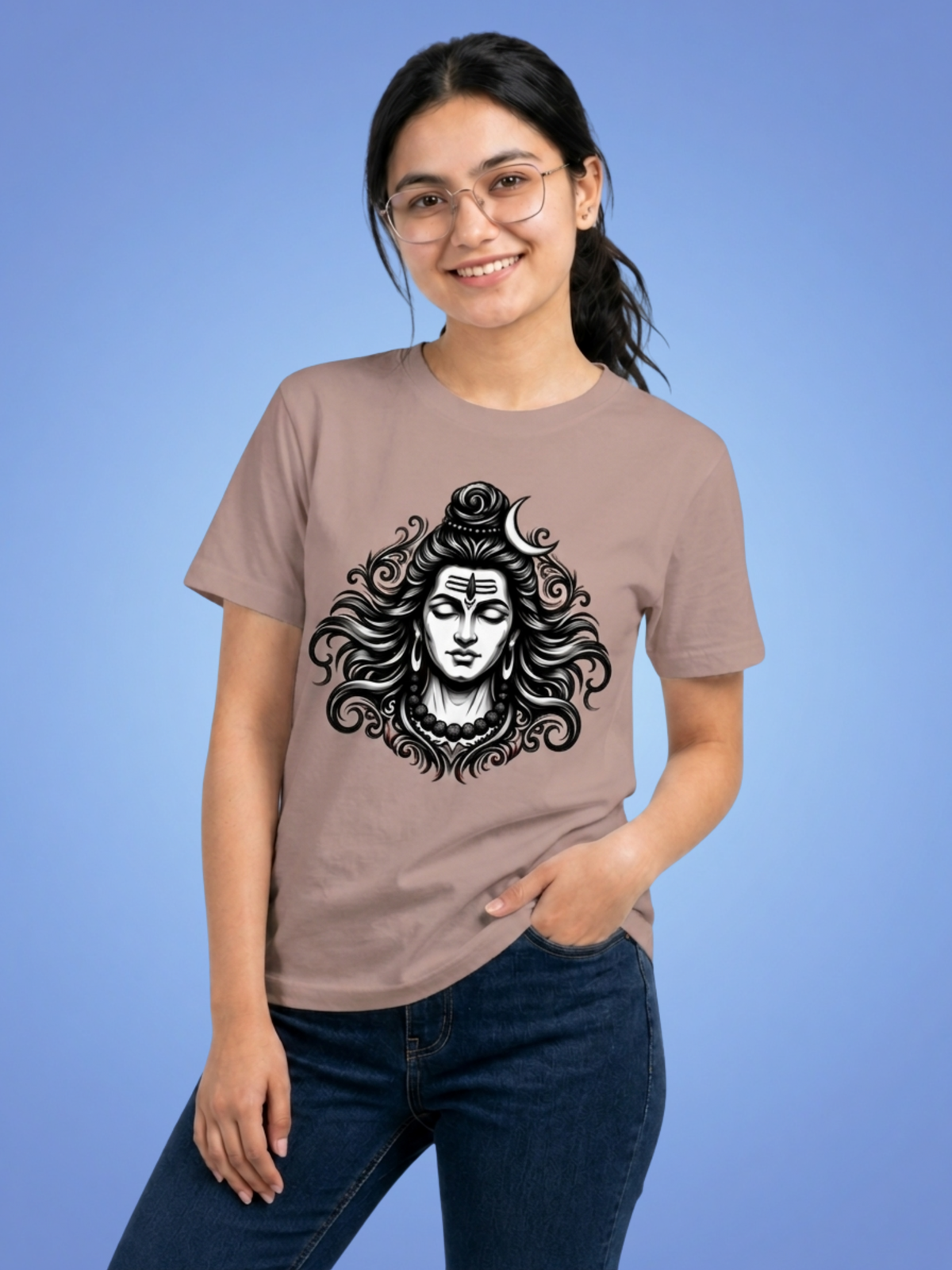 Mahadev Divine Face T-Shirt | Minimal Spiritual Graphic Tee