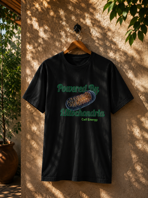 Powered by Mitochondria T-Shirt | Biology T-Shirt | Cotton T-Shirt