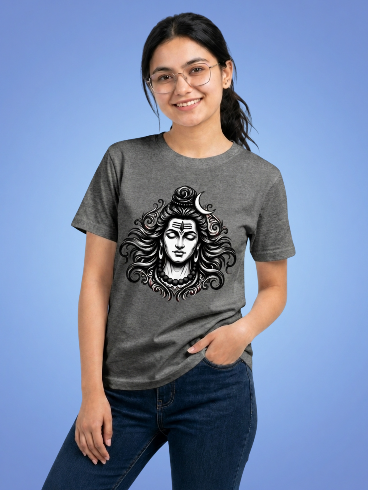 Mahadev Divine Face T-Shirt | Minimal Spiritual Graphic Tee